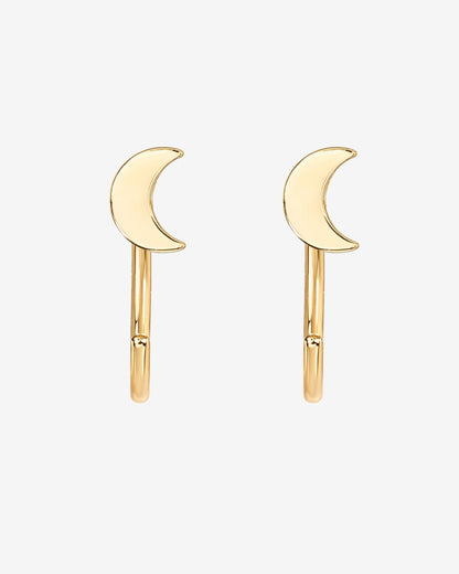 Moon Half Hoop Huggies
