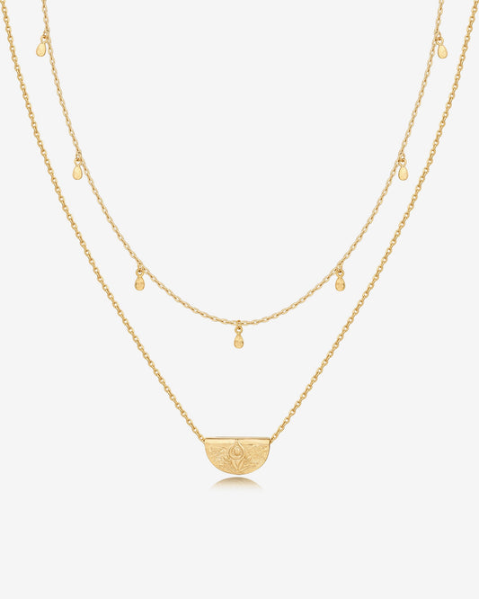 Layered Droplet Station Necklace