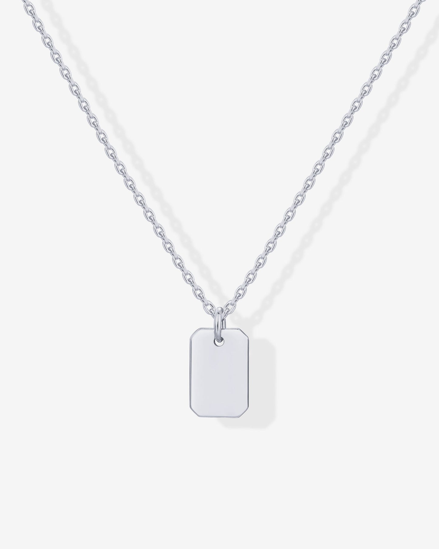 Layered Dog Tag Pendant Necklace