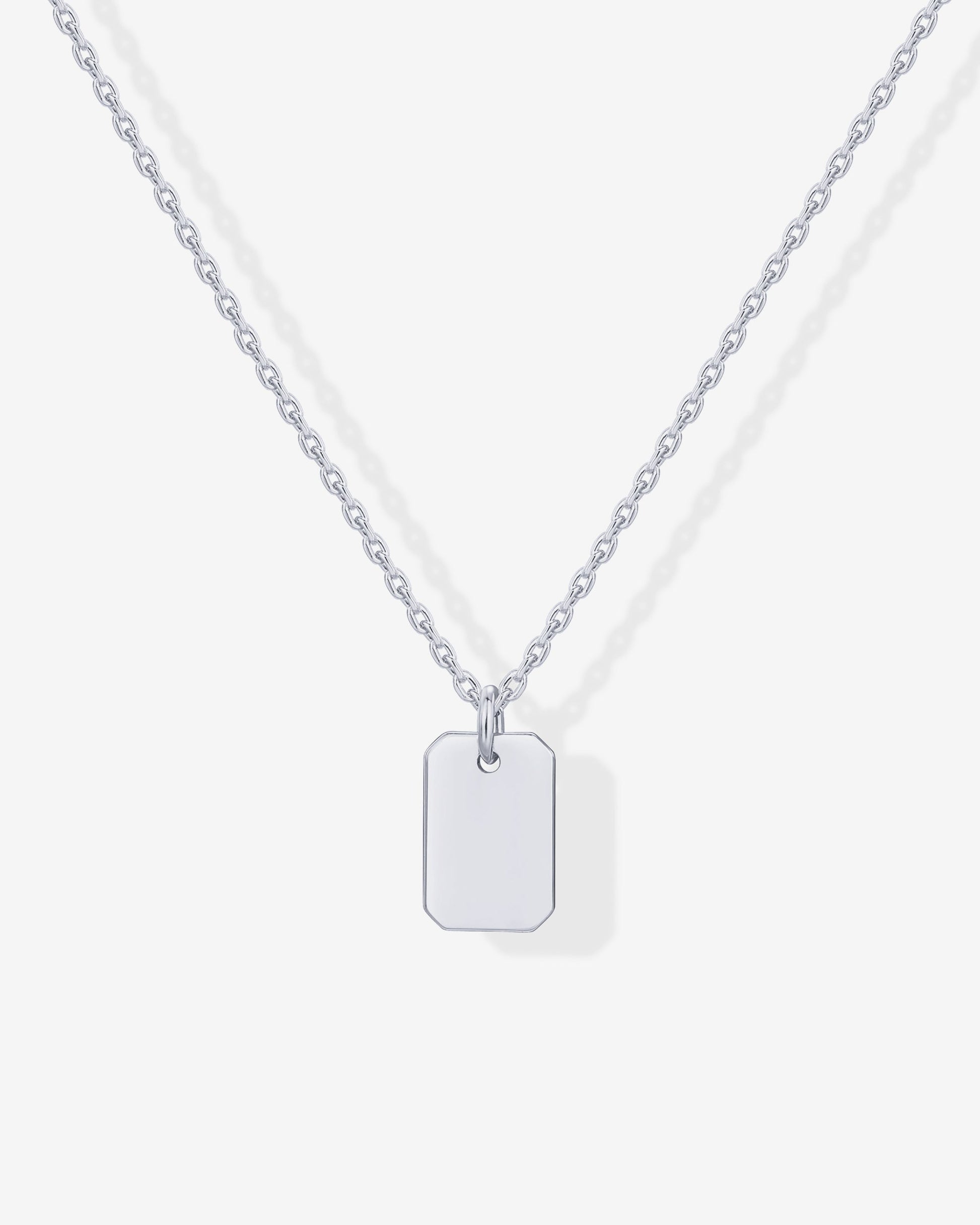 Layered Dog Tag Pendant Necklace