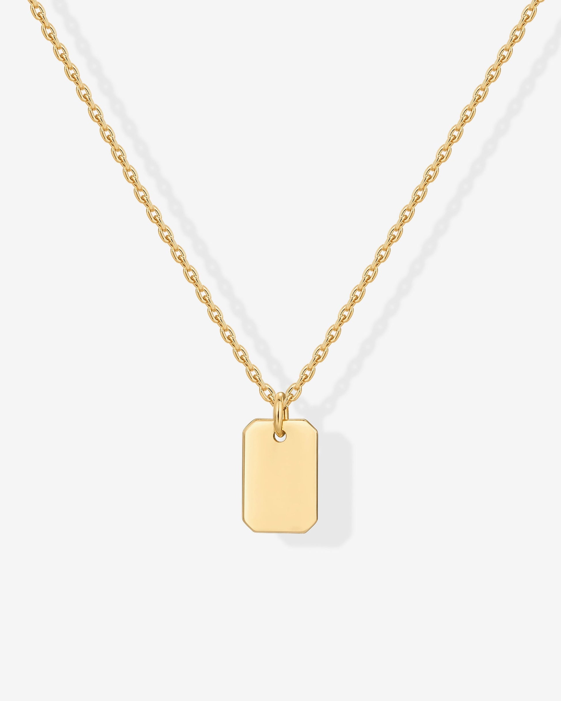 Layered Dog Tag Pendant Necklace