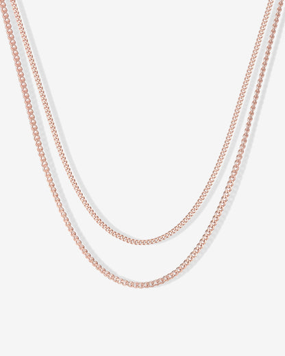 Layered Curb Link Chain Necklace