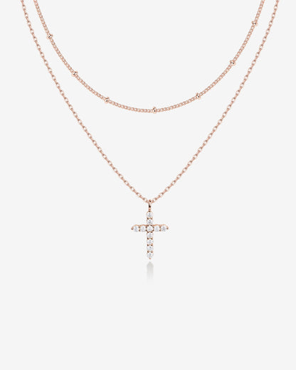Layered Cross Pendant Necklace