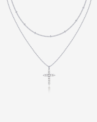 Layered Cross Pendant Necklace