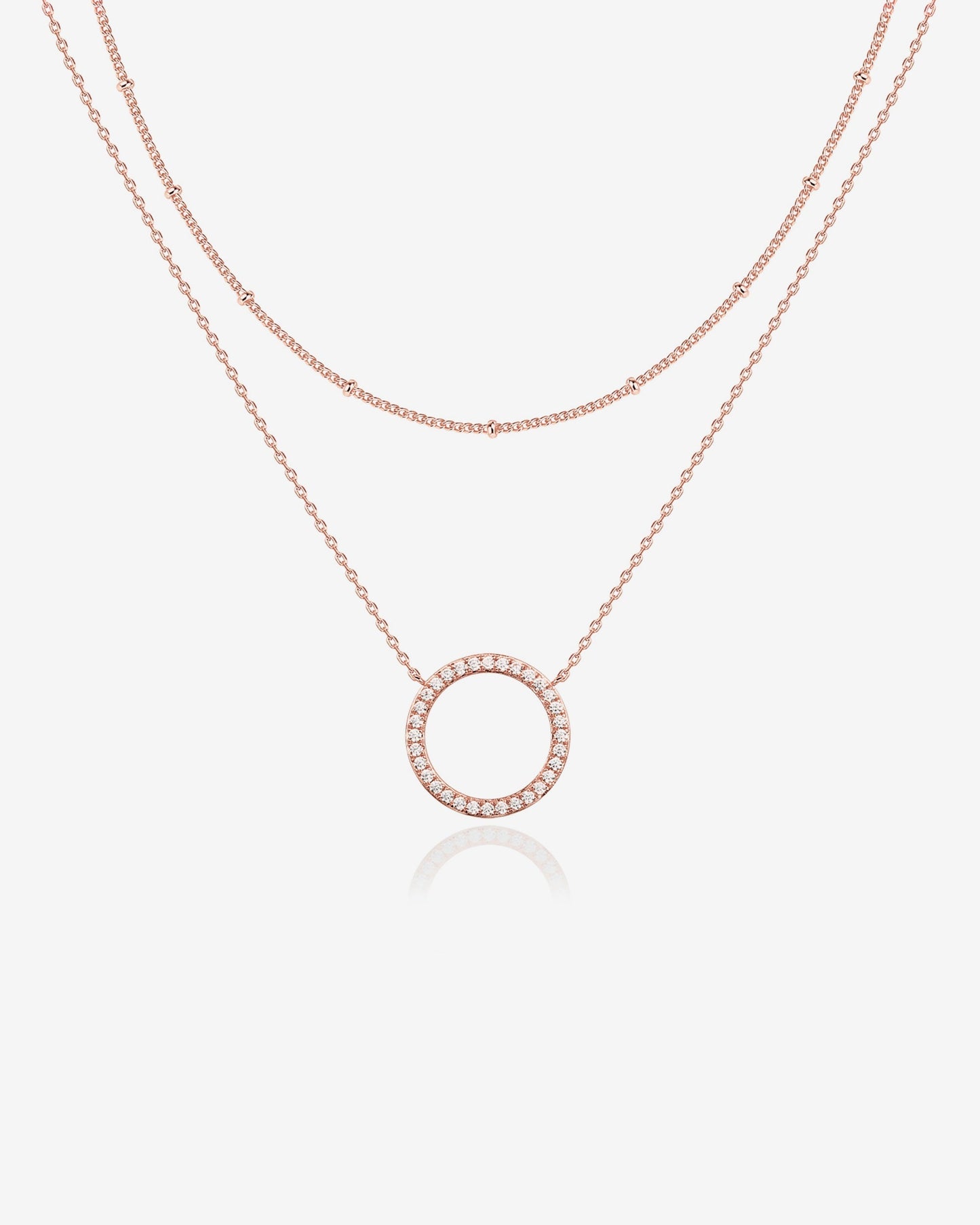 Layered Open Circle Pendant Necklace