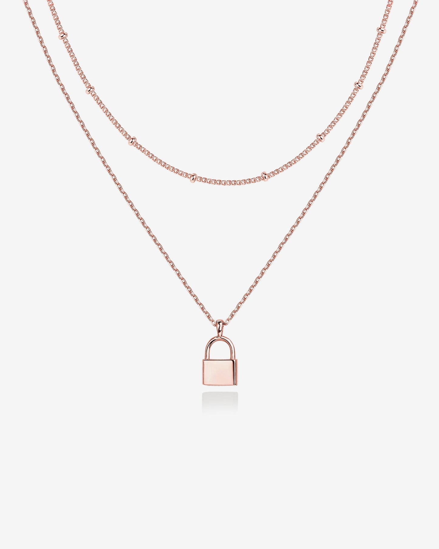 Layered Lock Pendant Necklace