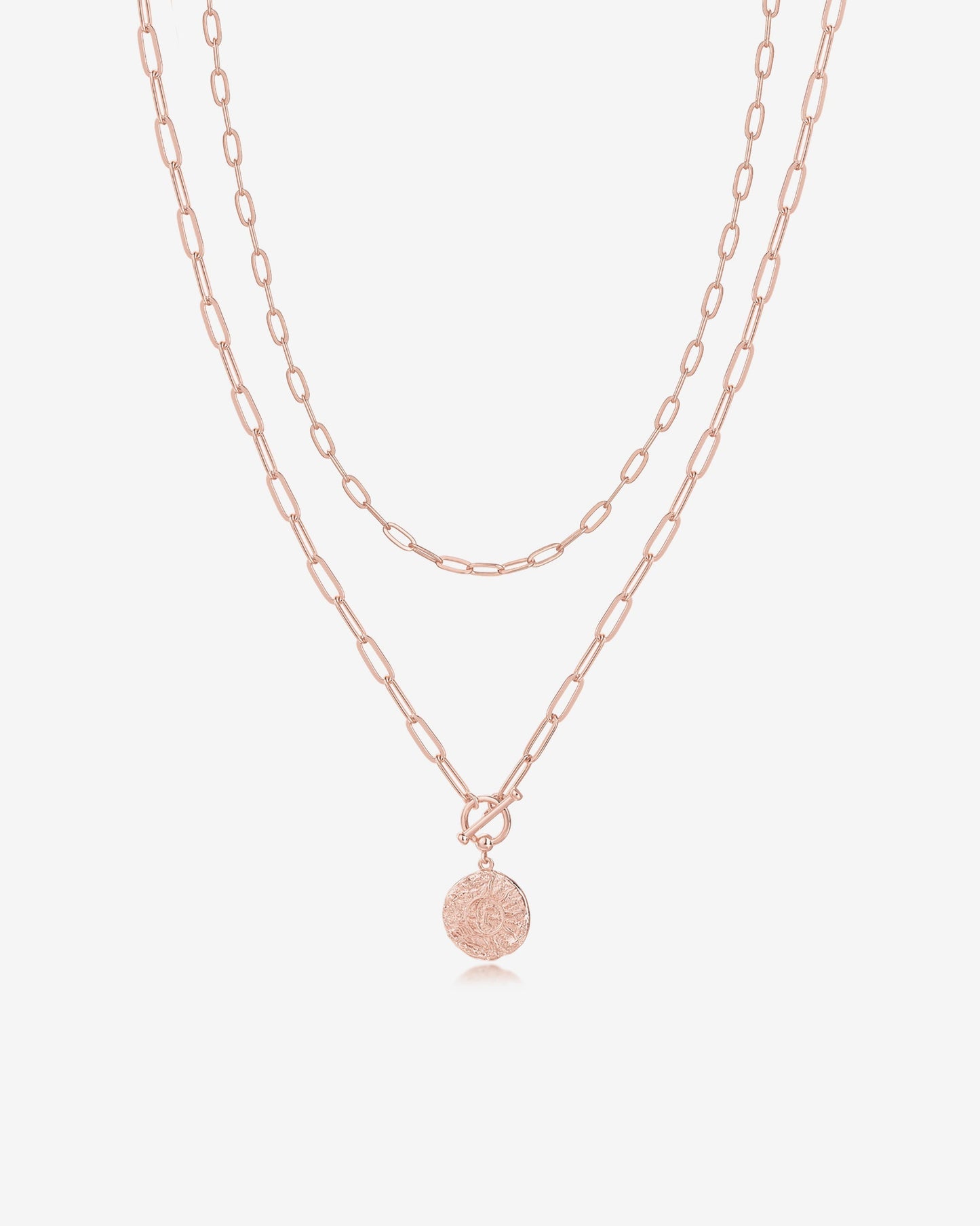 Layered Pendant Paperclip Necklace