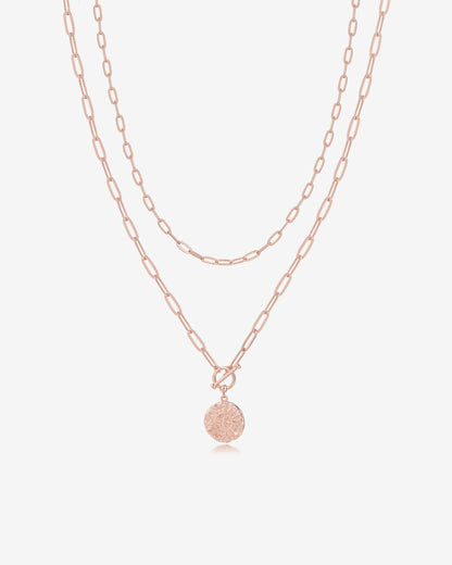 Layered Pendant Paperclip Necklace