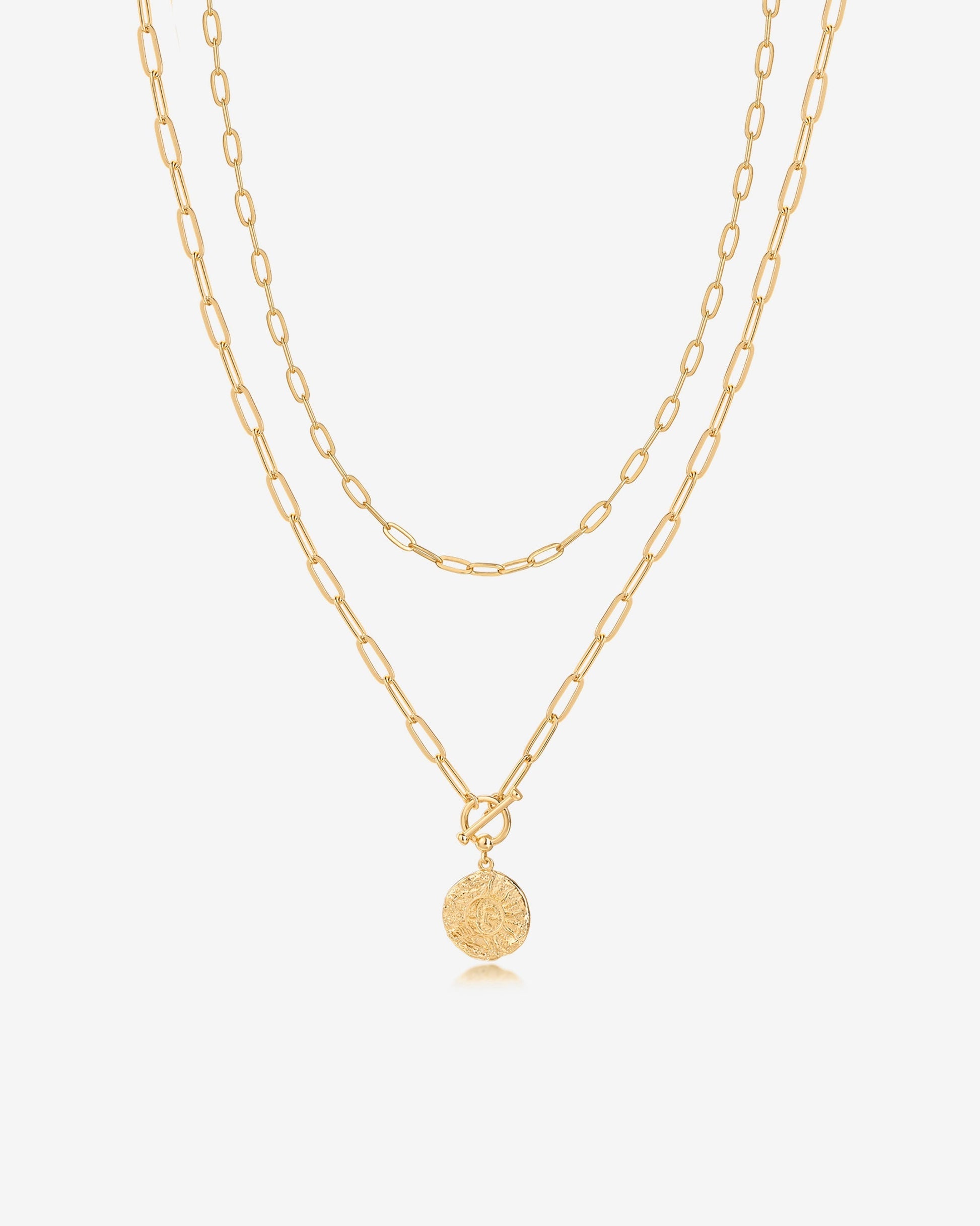 Layered Pendant Paperclip Necklace