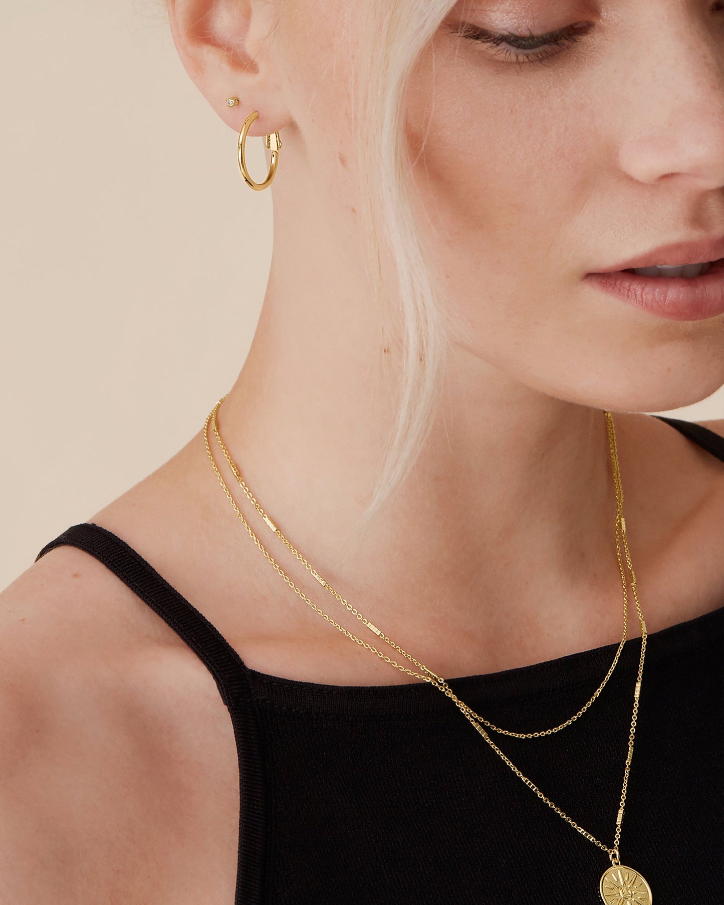 Clasp Back Thin Hoops