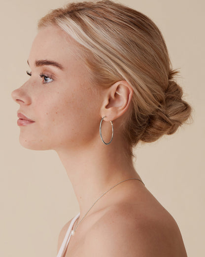Clasp Back Thin Hoops