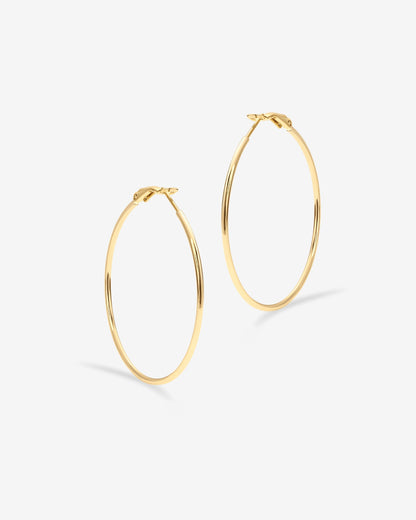 Clasp Back Thin Hoops