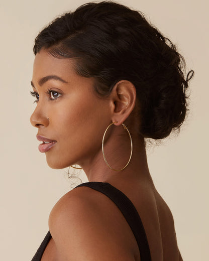 Clasp Back Thin Hoops