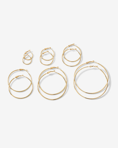 Clasp Back Thin Hoops