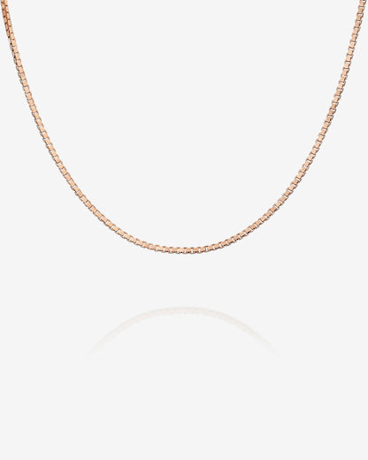 Stackable Mini Square Box Chain Necklace