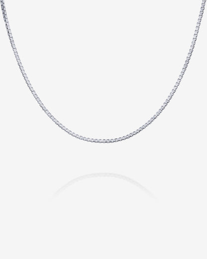 Stackable Mini Square Box Chain Necklace