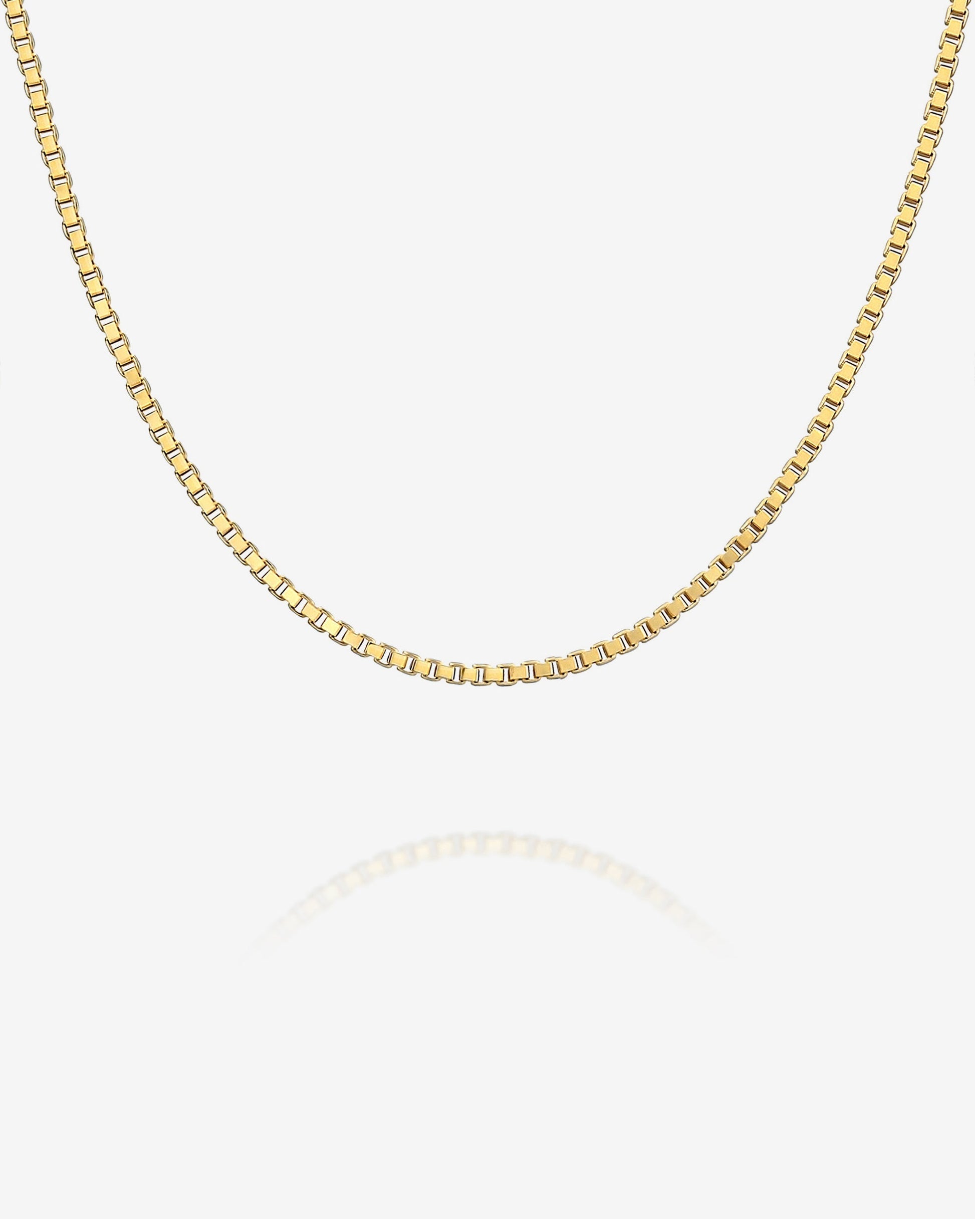 Stackable Medium Thick Square Box Chain Necklace