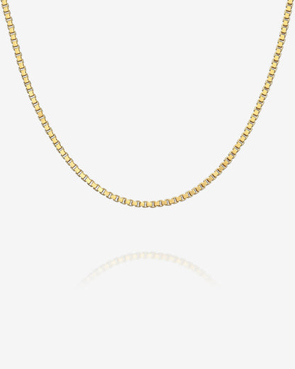 Stackable Medium Thick Square Box Chain Necklace