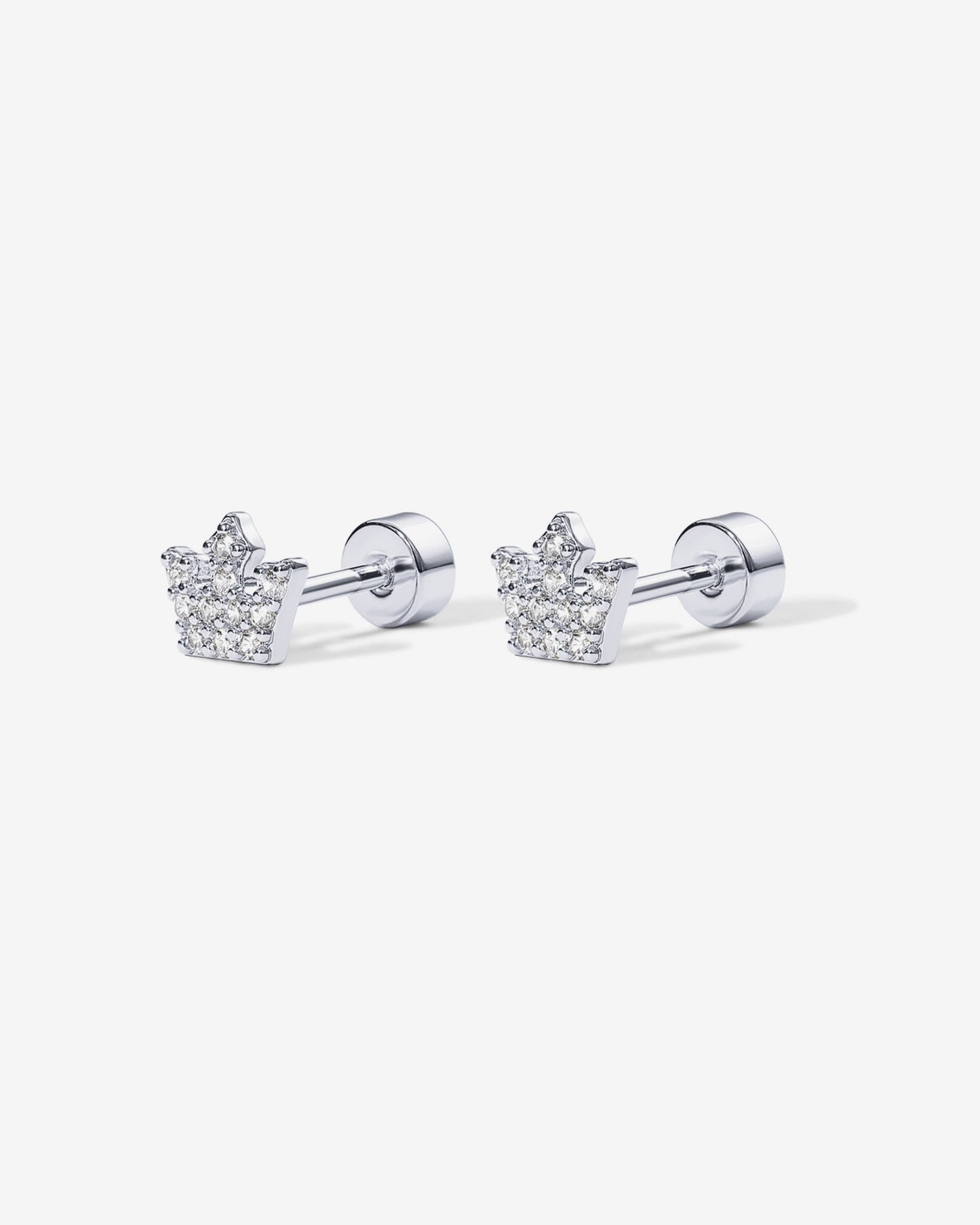 Tiny Crown Screw Back Studs