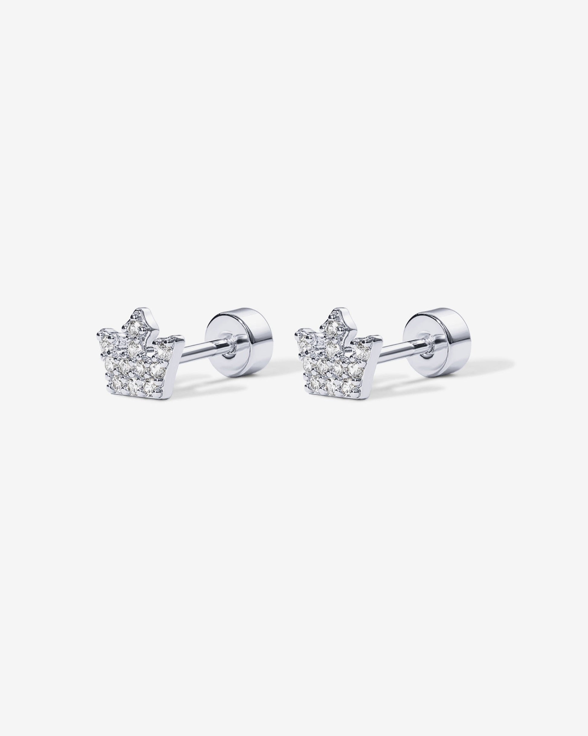 Tiny Crown Screw Back Studs