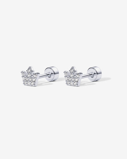 Tiny Crown Screw Back Studs