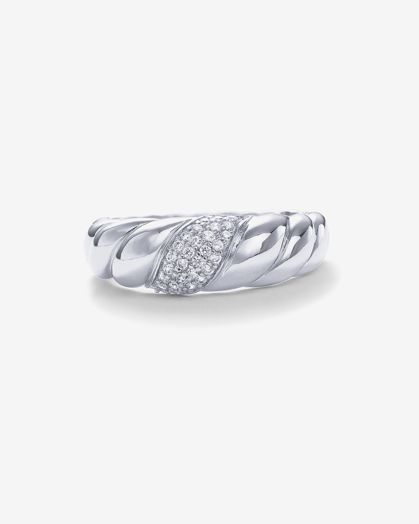 Cubic Zirconia Croissant Ring