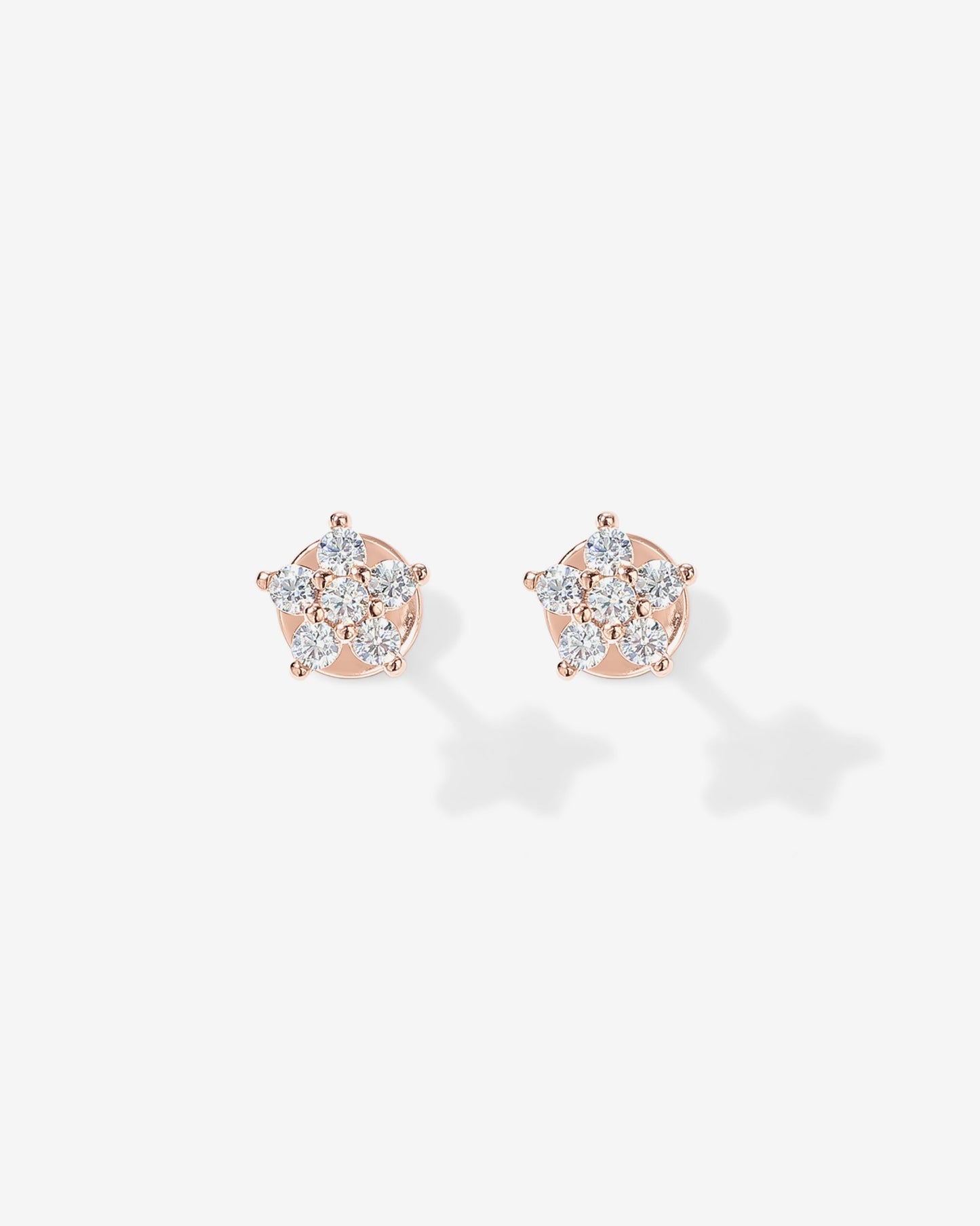 Shinny Flower Stud Screw Back Earrings