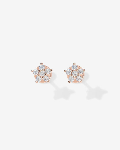 Shinny Flower Stud Screw Back Earrings