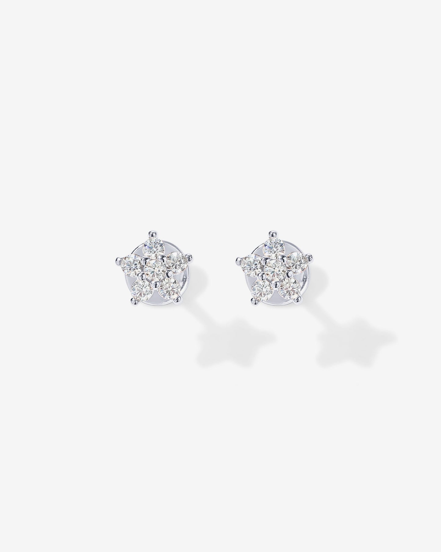 Shinny Flower Stud Screw Back Earrings
