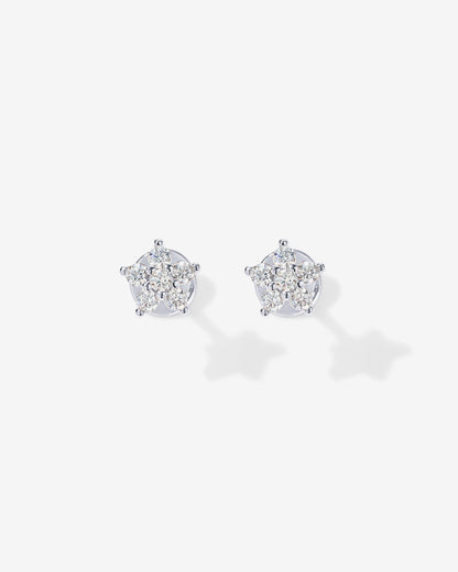 Shinny Flower Stud Screw Back Earrings