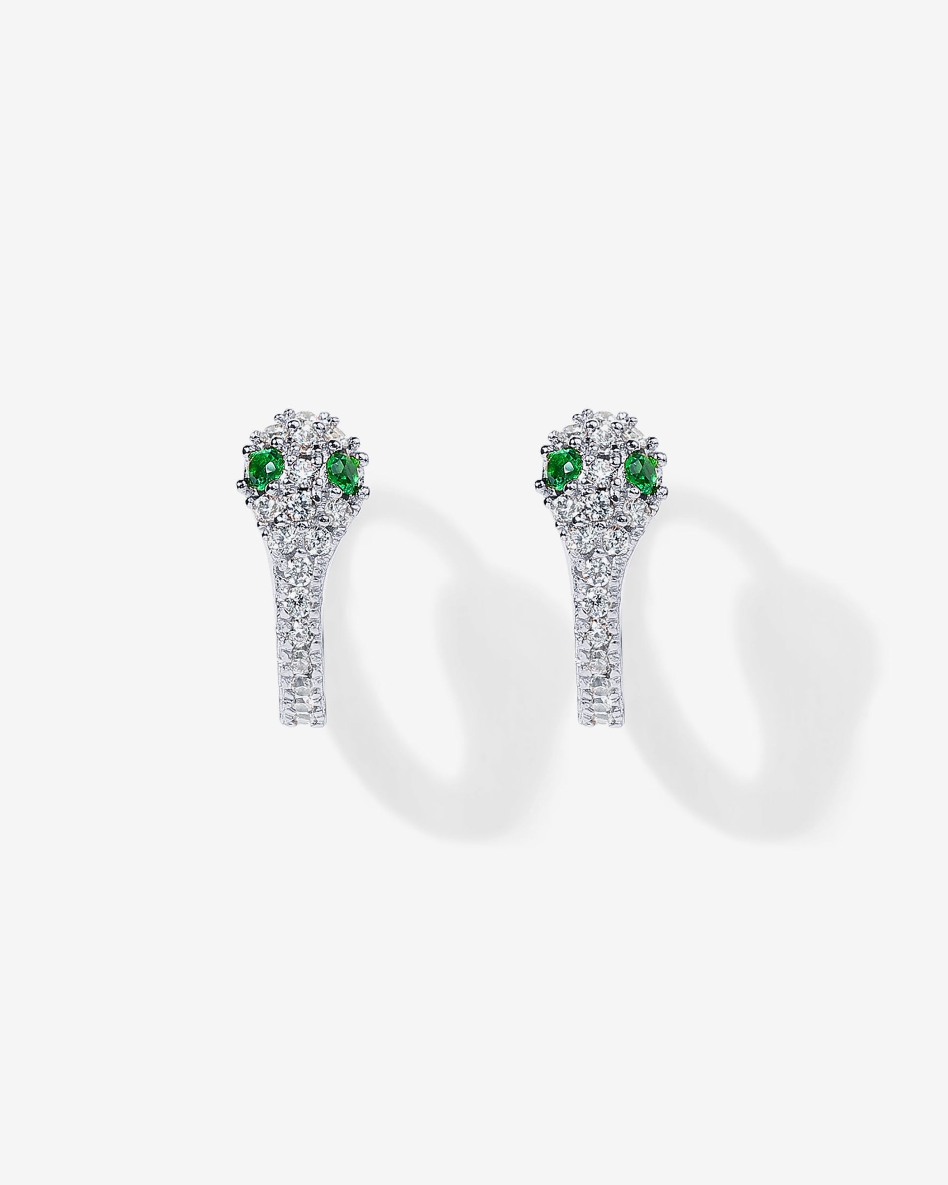 CZ Snake Huggie Earrings