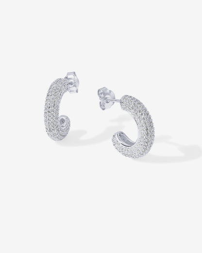 Cubic Zirconia Chunky Hoop Earrings