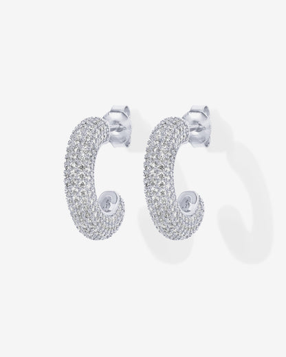 Cubic Zirconia Chunky Hoop Earrings