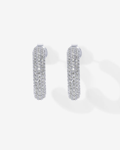Cubic Zirconia Chunky Hoop Earrings