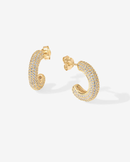 Cubic Zirconia Chunky Hoop Earrings