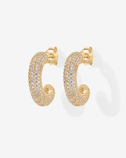 Cubic Zirconia Chunky Hoop Earrings