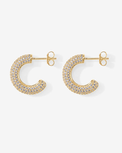 Cubic Zirconia Chunky Hoop Earrings