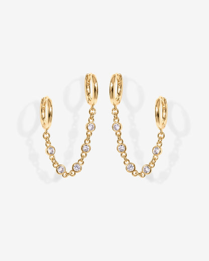 Cubic Zirconia Chain Earrings
