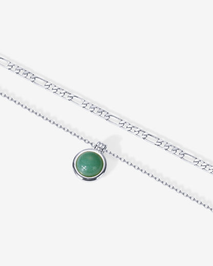 Carnelian & Aventurine Gemstone Layered Necklace