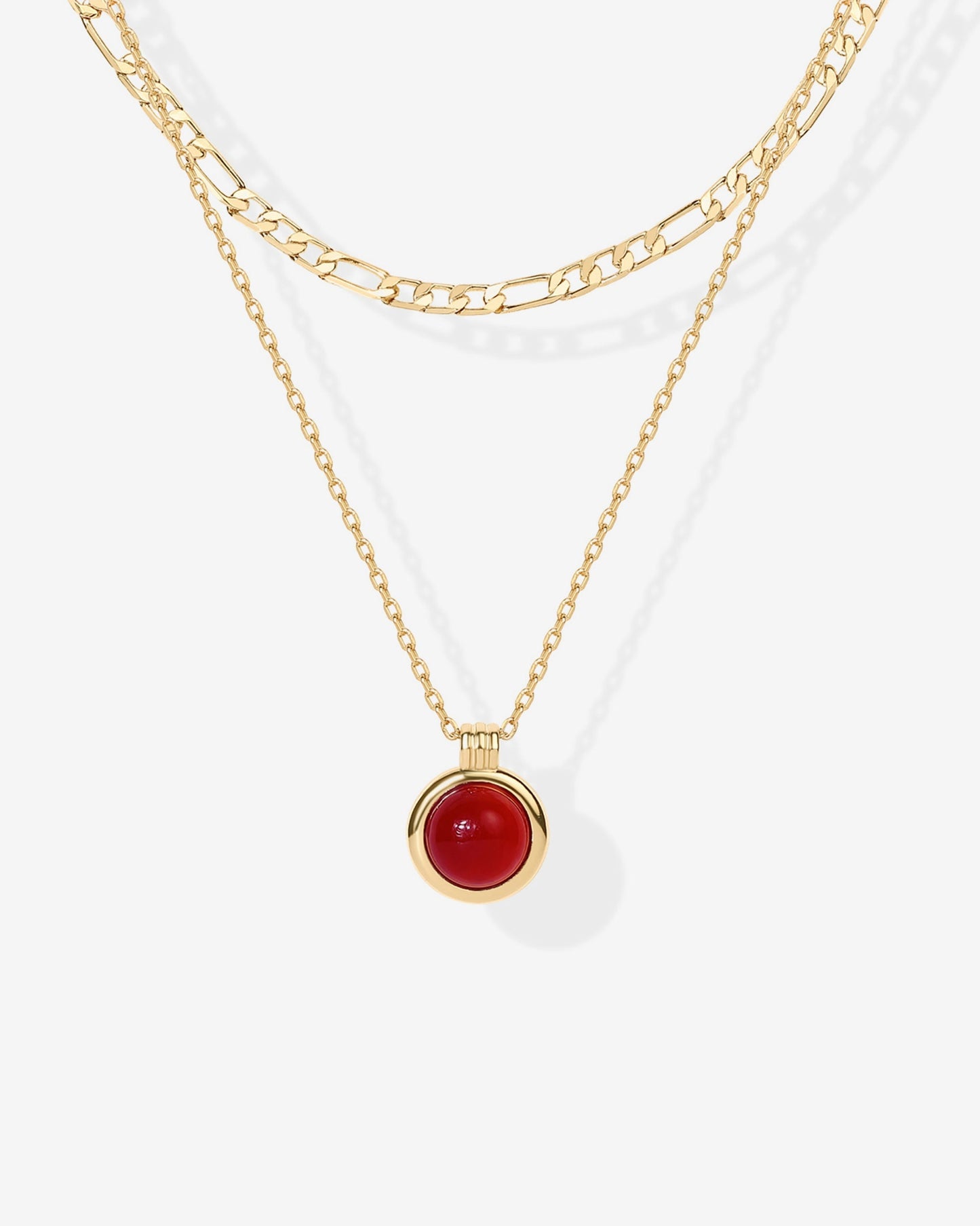 Carnelian & Aventurine Gemstone Layered Necklace