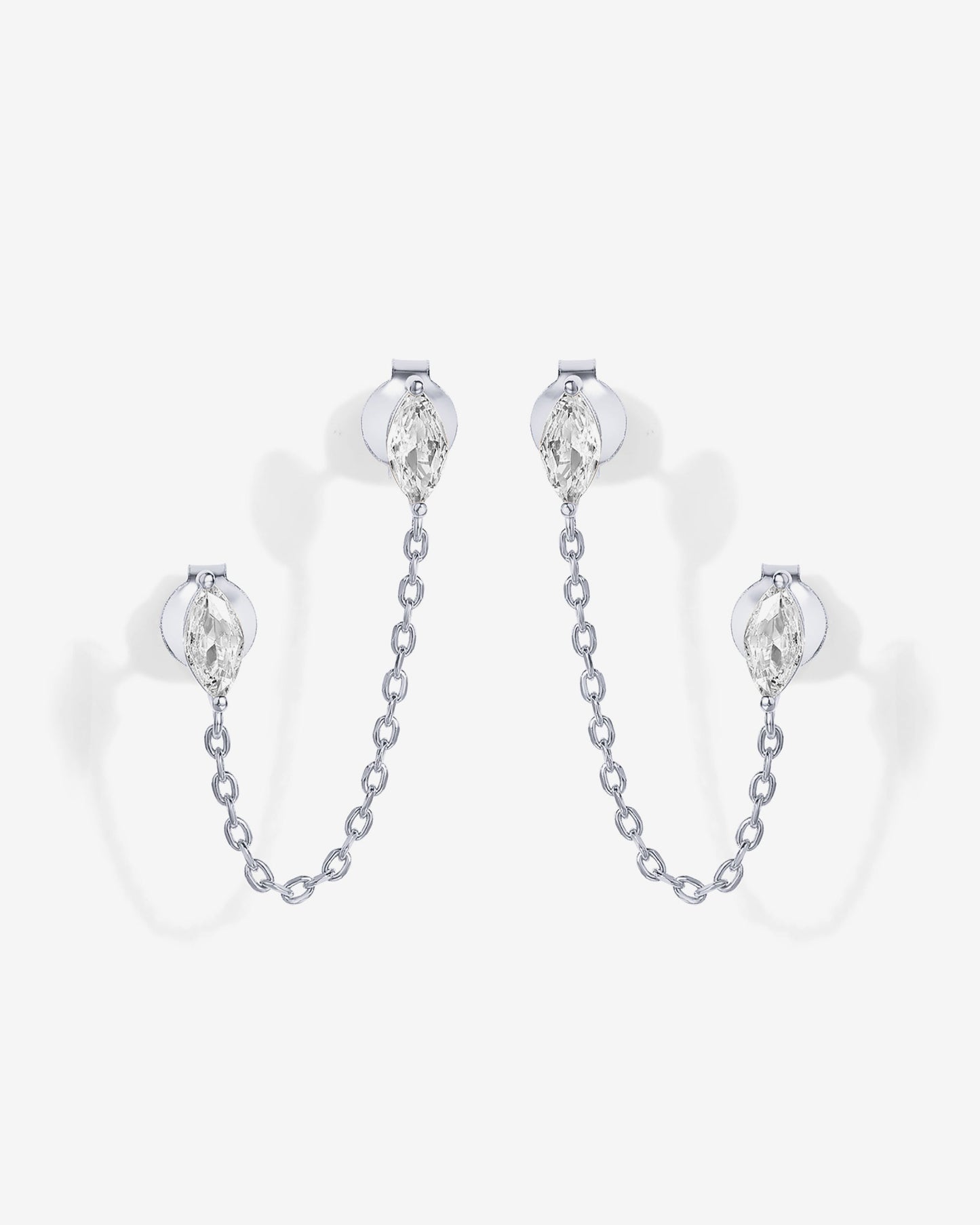 Chained Luminescence Double Piercing Earrings