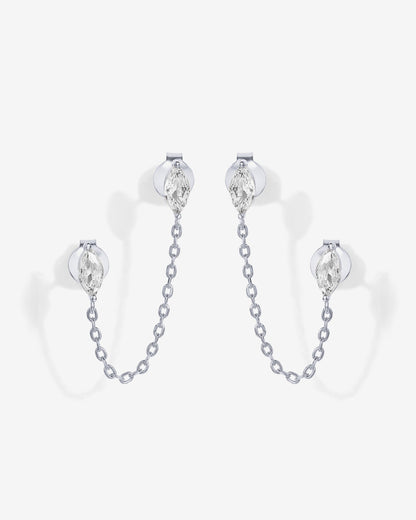 Chained Luminescence Double Piercing Earrings
