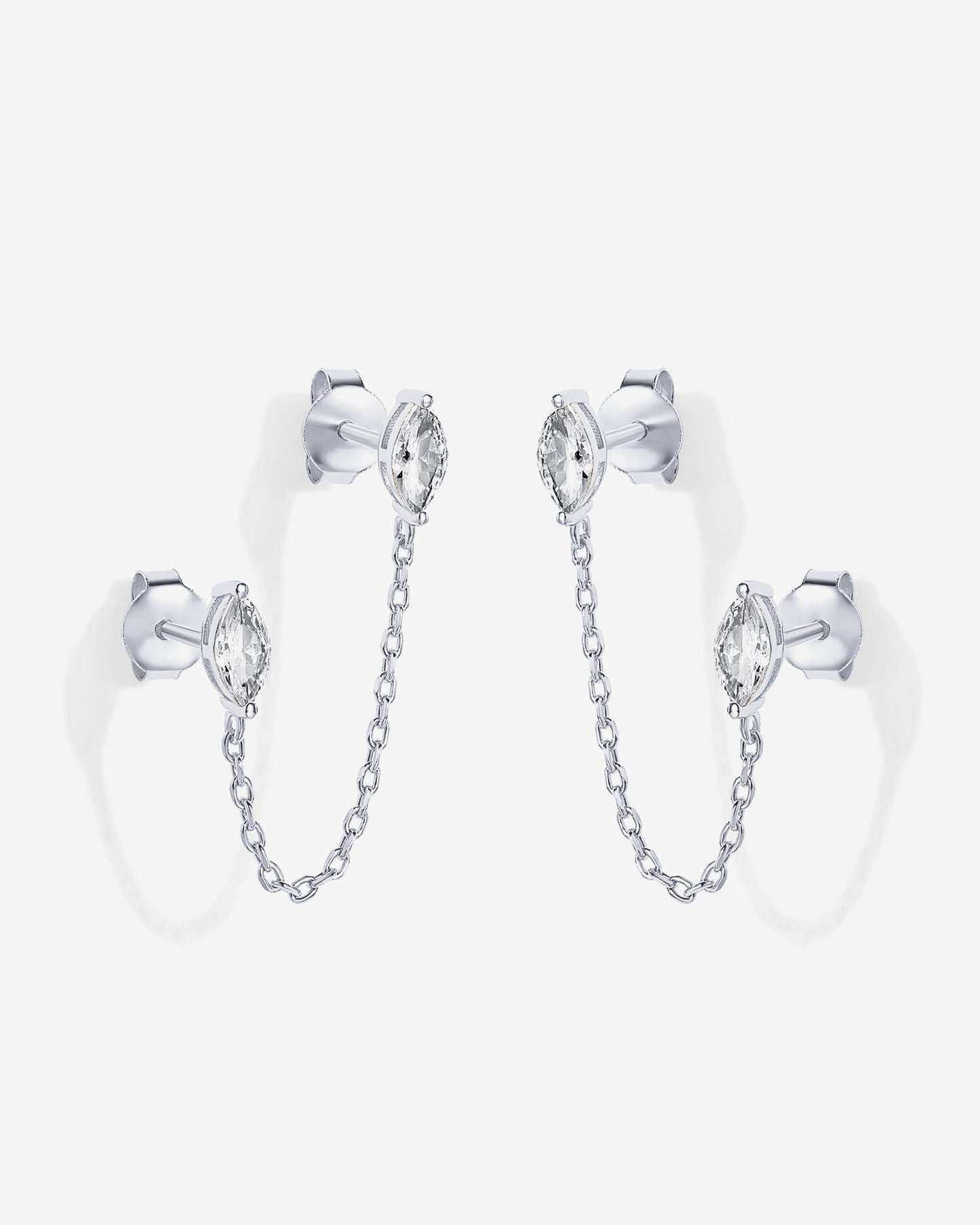 Chained Luminescence Double Piercing Earrings