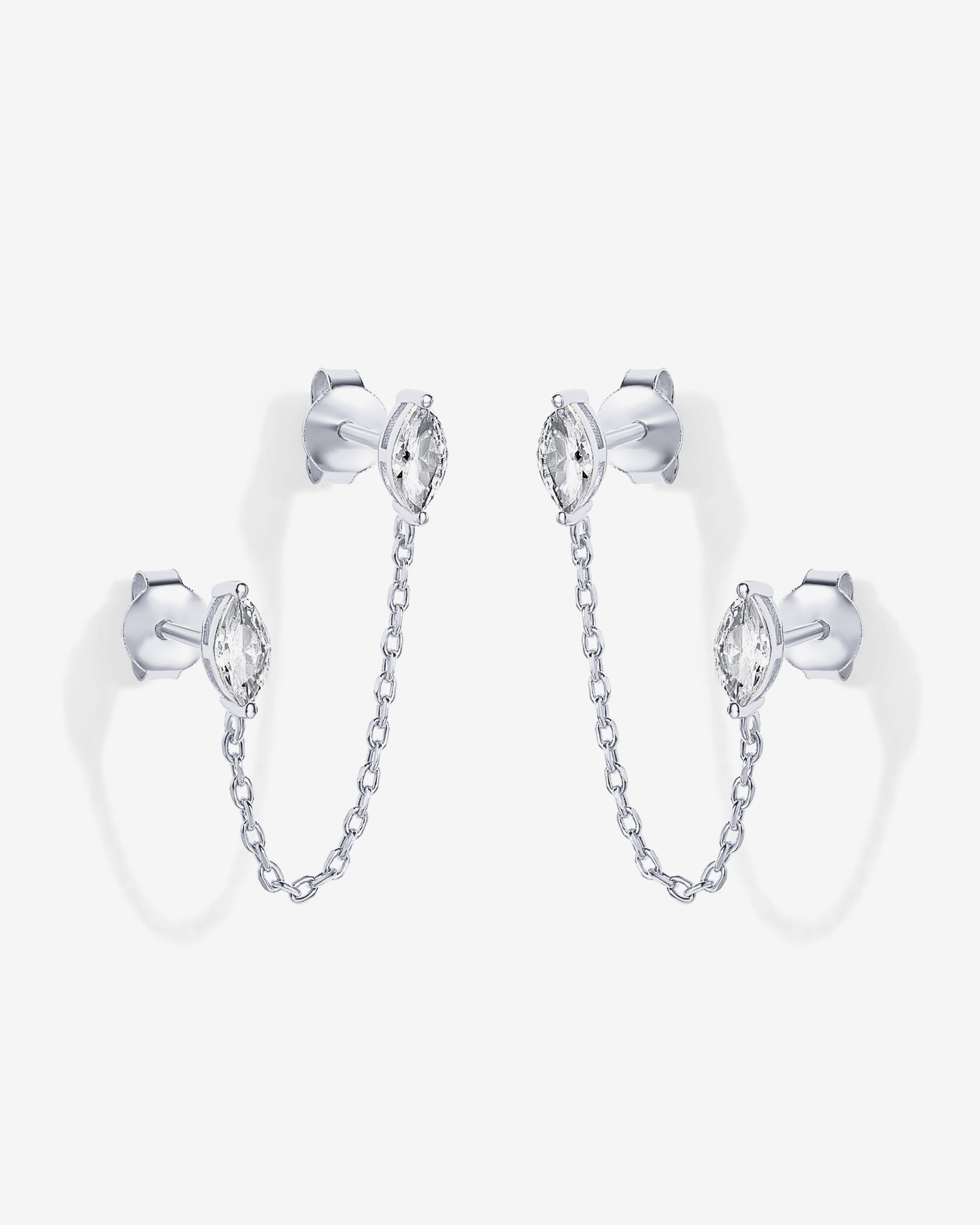 Chained Luminescence Double Piercing Earrings
