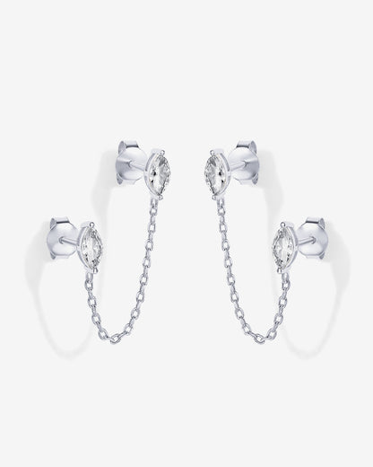 Chained Luminescence Double Piercing Earrings
