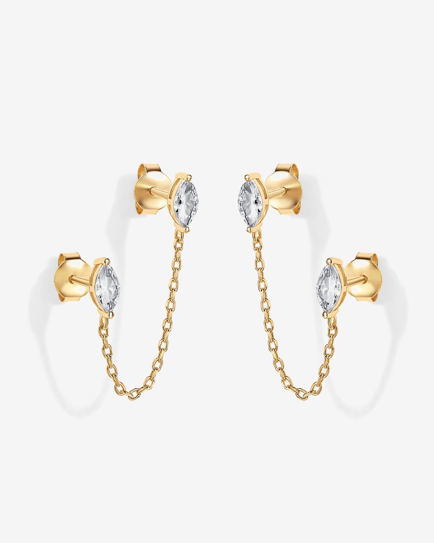 Chained Luminescence Double Piercing Earrings