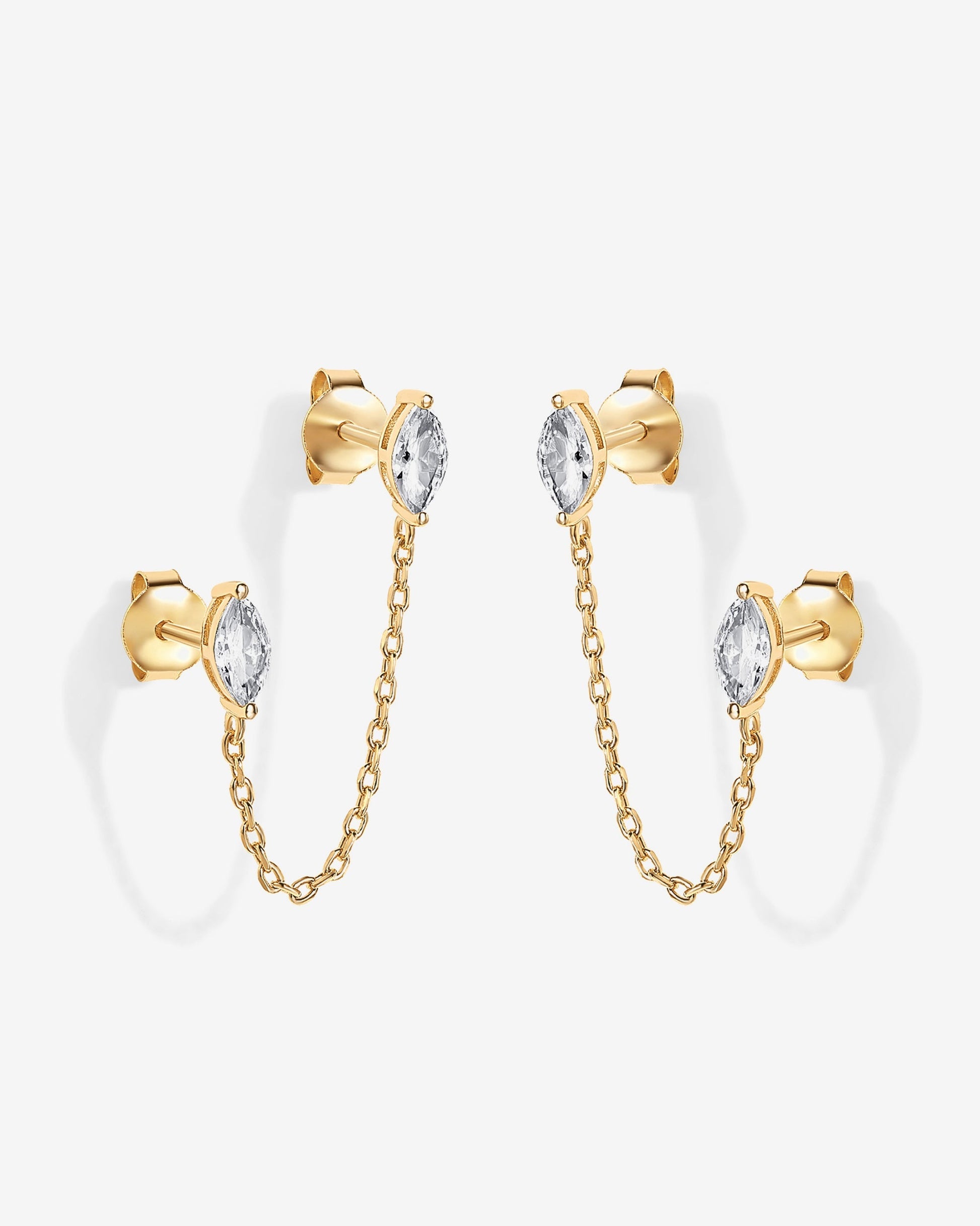 Chained Luminescence Double Piercing Earrings