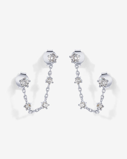 Chained Station Double Piercing Studs