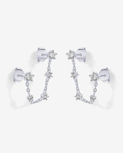 Chained Station Double Piercing Studs