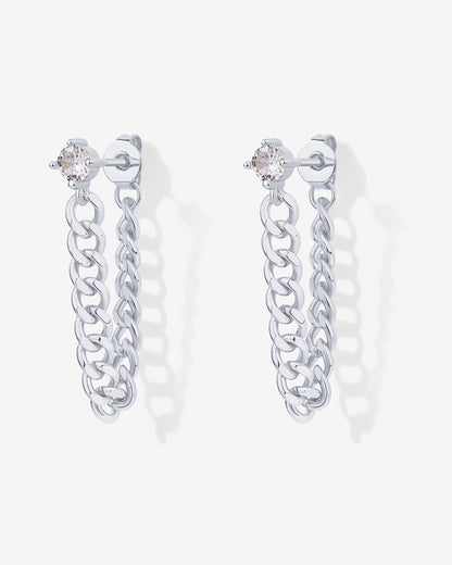 Cubic Zirconia Chained Earrings